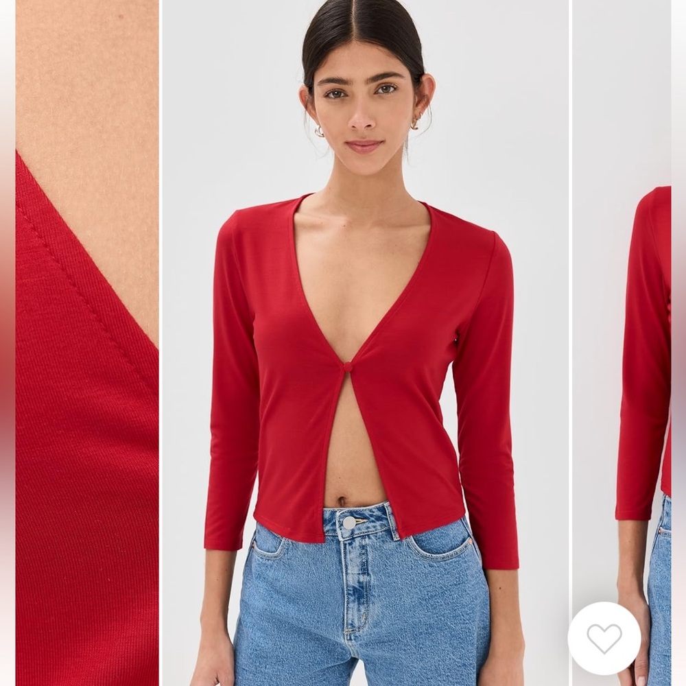 NWT reformation Janine knit cardigan in red - size XS